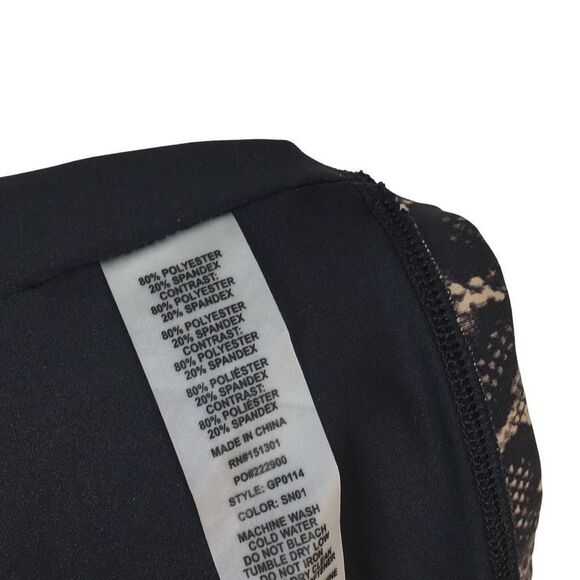 Good American Black Tan Snake Print Stretch Zip Up Sports Bra Medium 2 - Picture 5 of 6